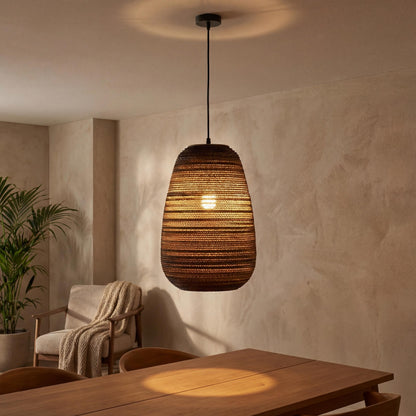VK Light Noem E27 Hängeleuchte aus Papier  oval