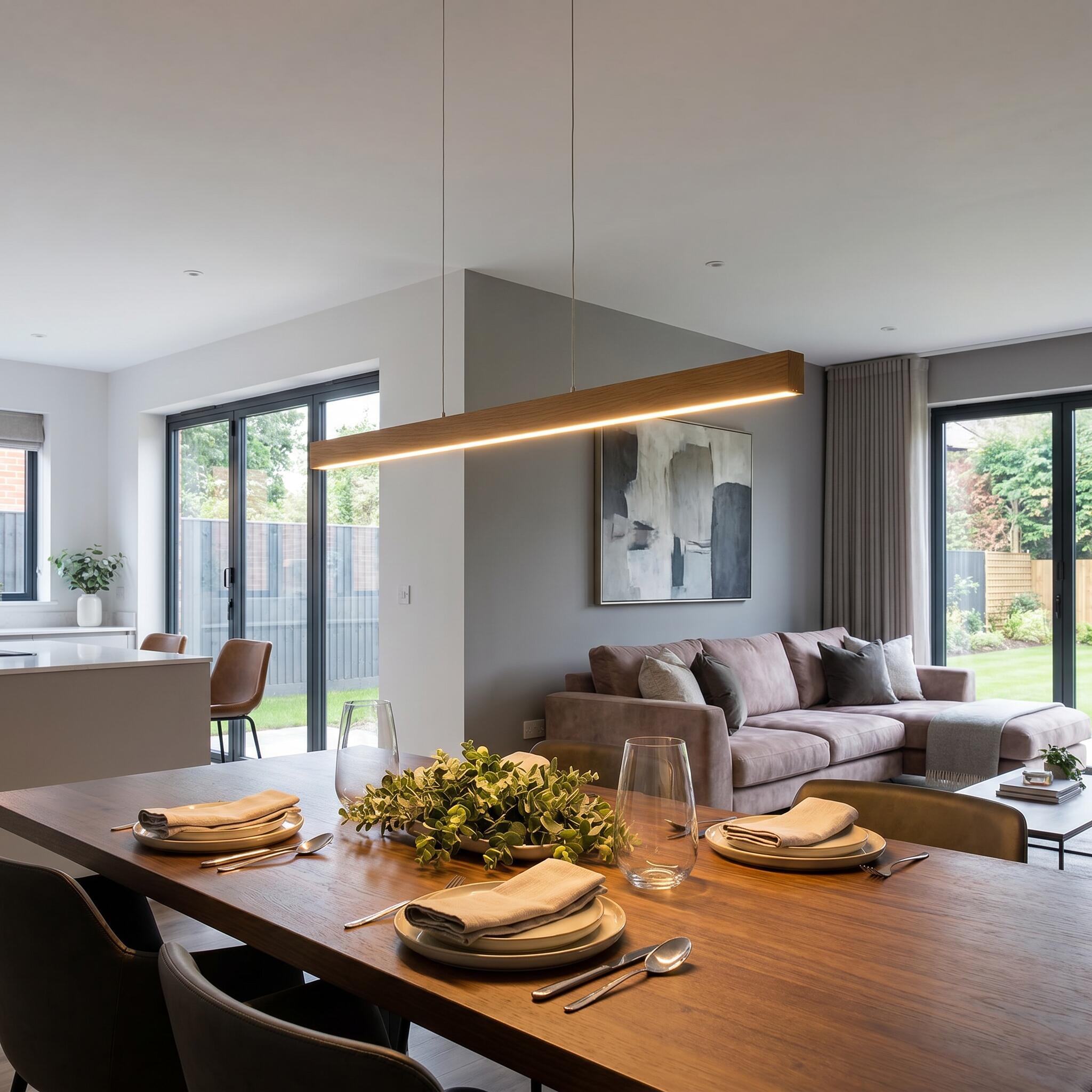 VK Light Orra LED hängende lineare Holzleuchte 