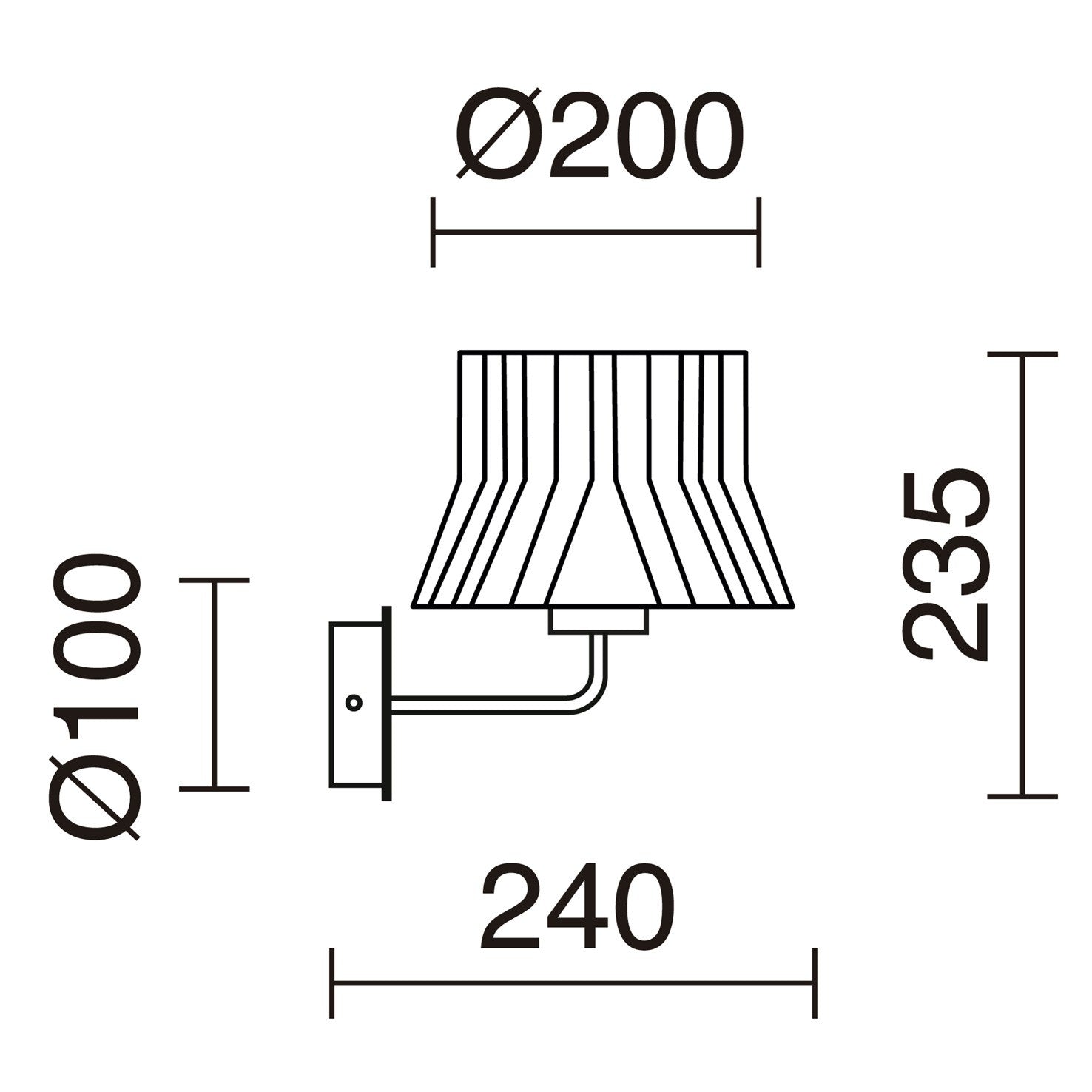 Exo Cora W E27 nástěnné svítidlo černé