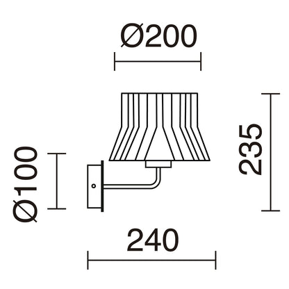 Exo Cora W E27 nástěnné svítidlo černé