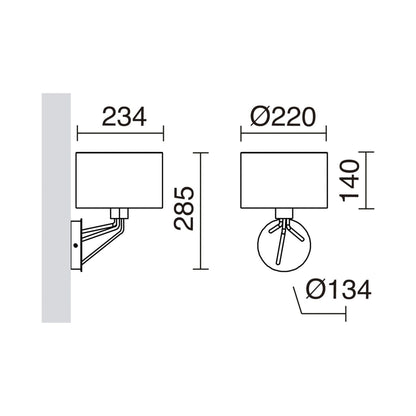 Exo Diagonal W E27 nástěnné svítidlo měď