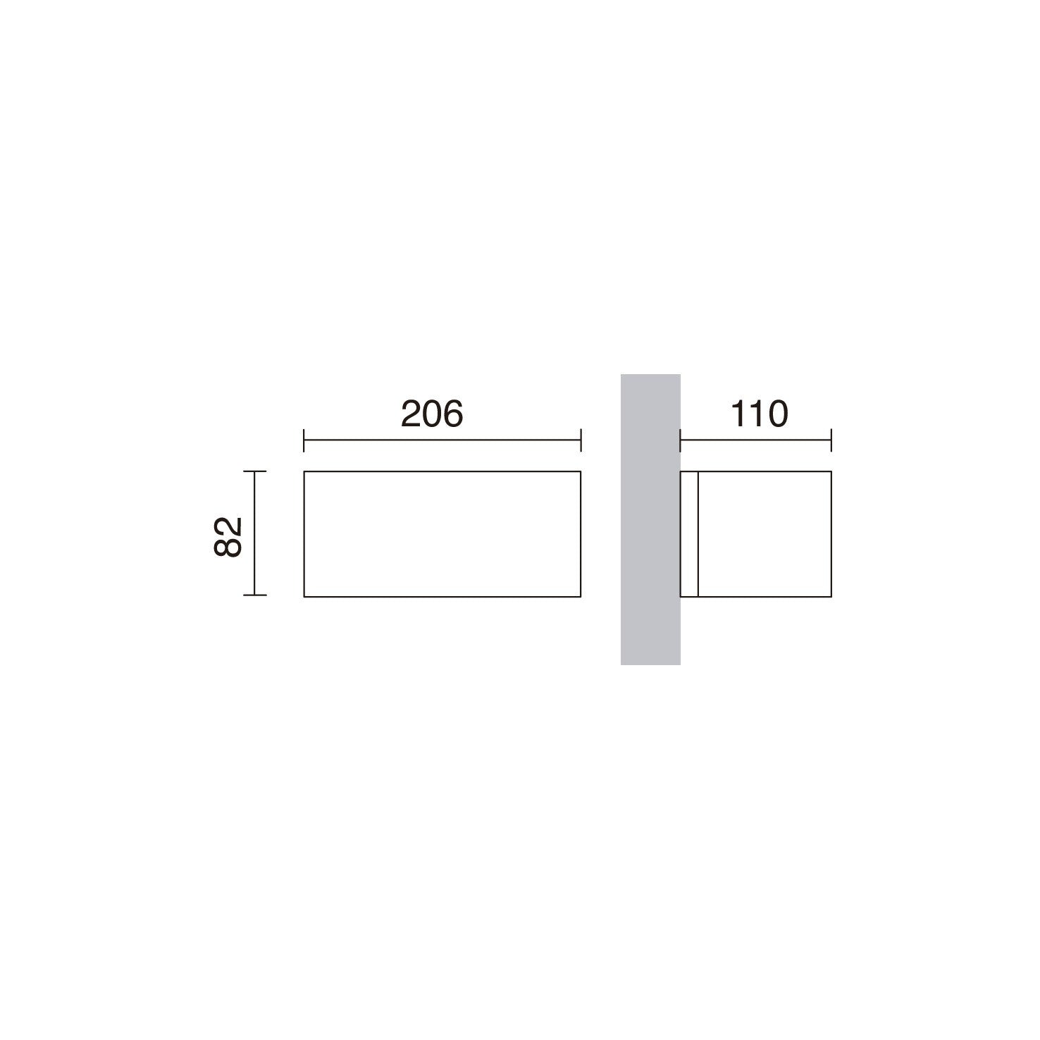 Dopo Isora down rectangle LED přisazené svítidlo černé