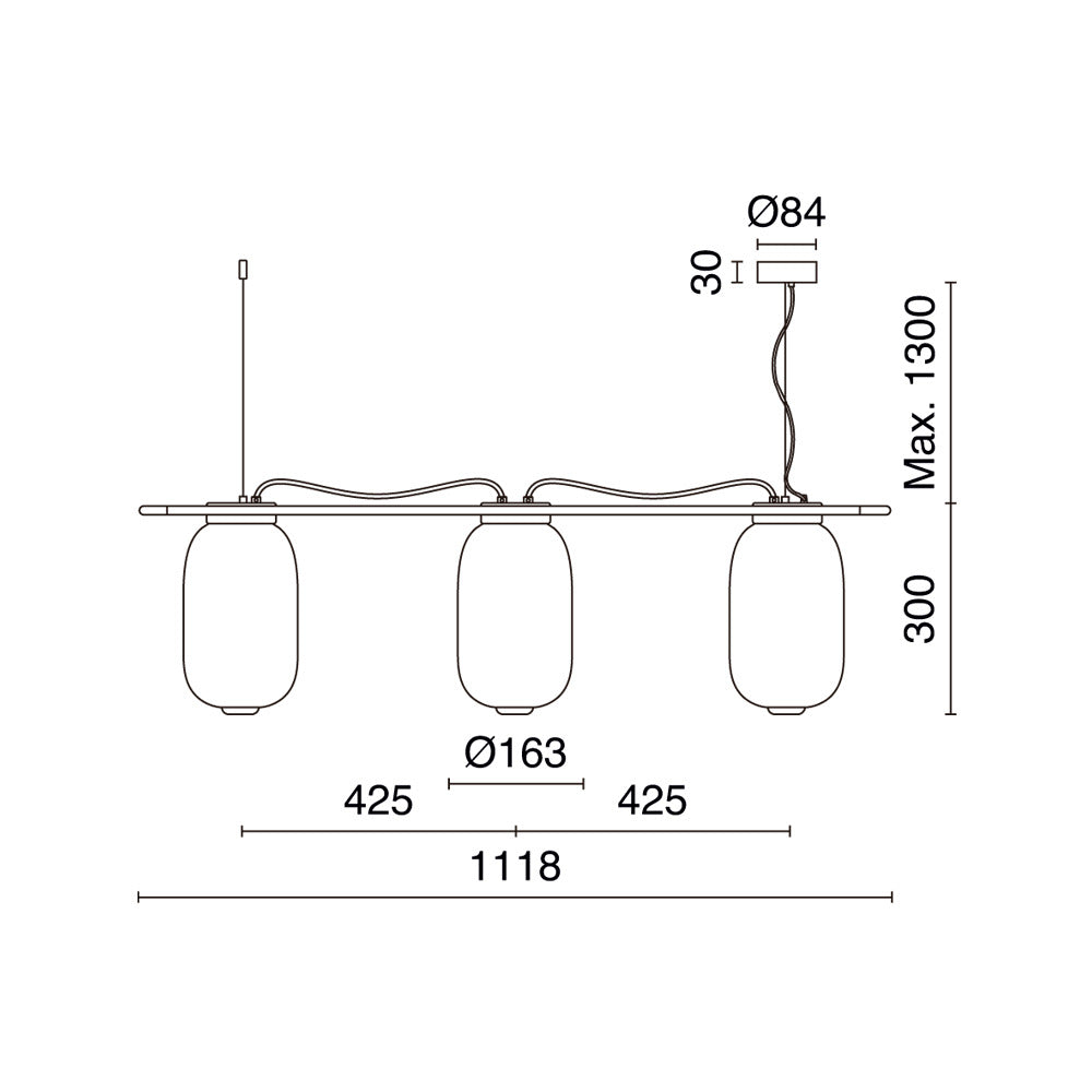 Exo KRISTA LED závěsné svítidlo modré
