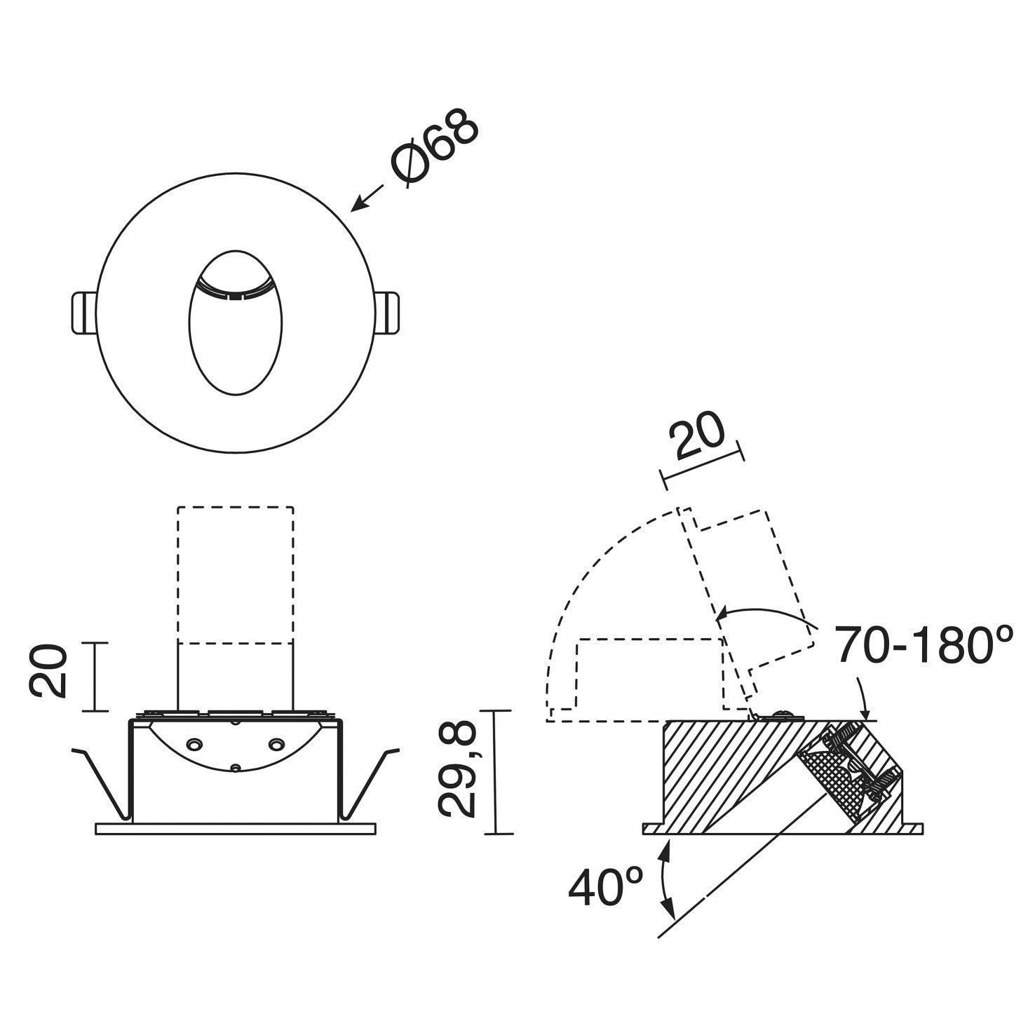 Indeluz Ligur Round LED zápustné svítidlo bílé