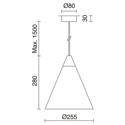 Exo Oda E27 závěsné svítidlo černé