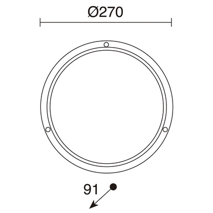 Cristher Plaff round E27 přisazené svítidlo černé