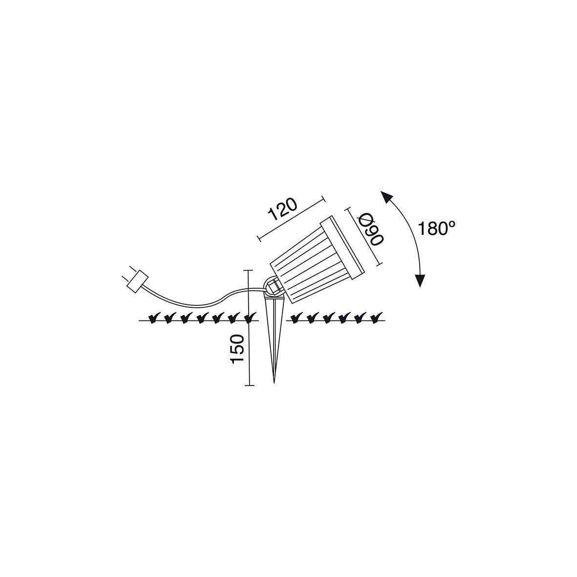 Cristher Tir LED bodové svítidlo černé