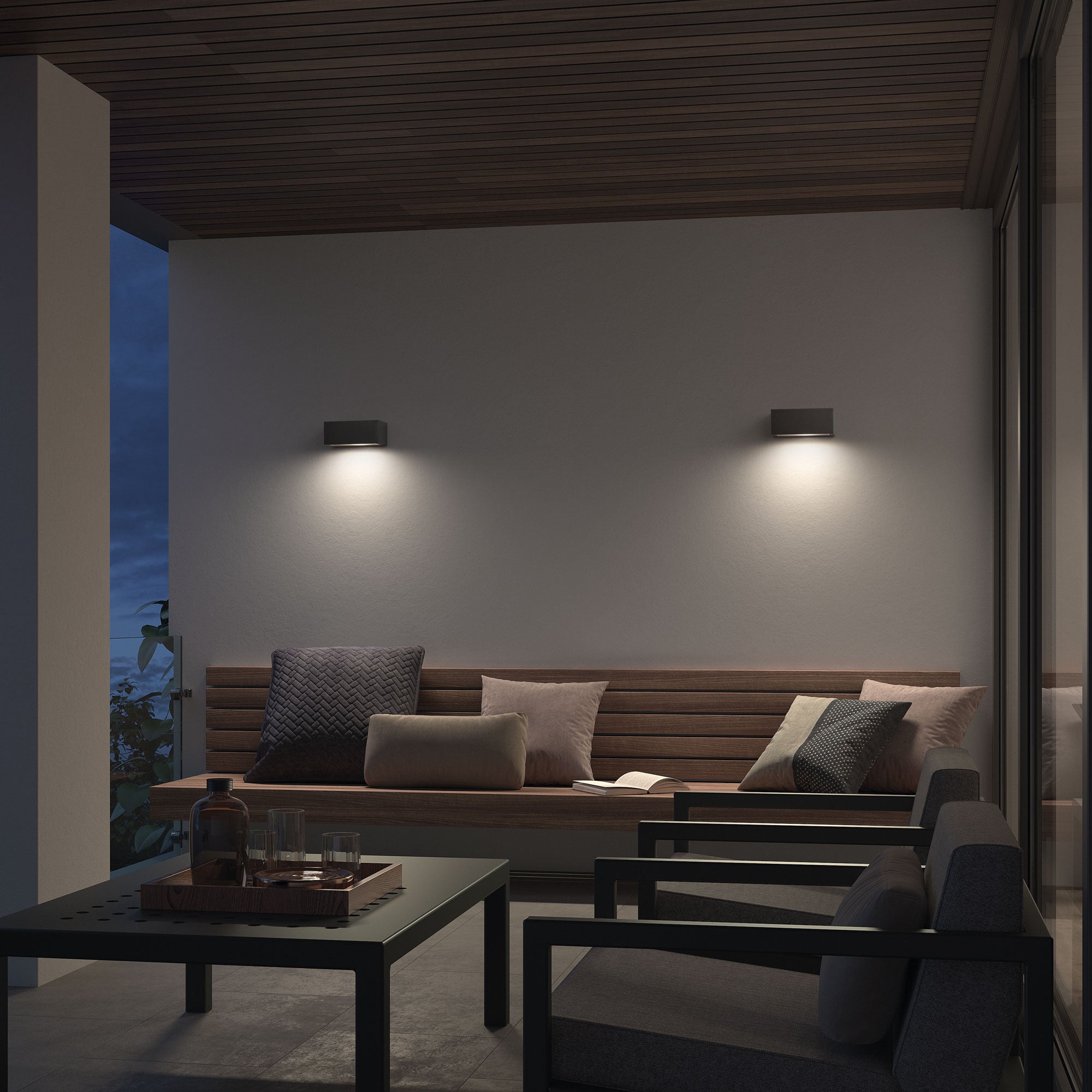 Dopo Isora down rectangle LED přisazené svítidlo černé