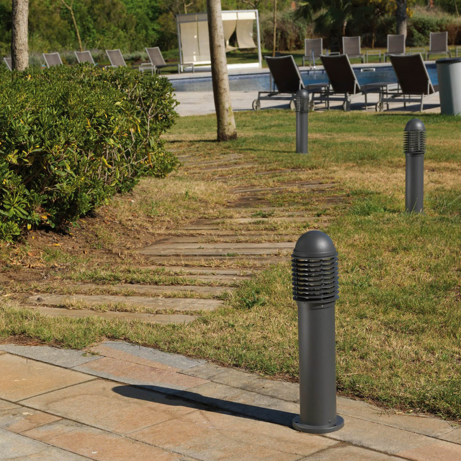 Dopo Siroco E27 sloupkové svítidlo šedé